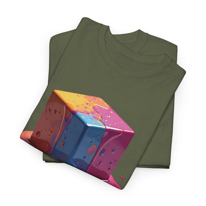 Colorful Melting Cube T-Shirt Bold Design - Gutsy Garb