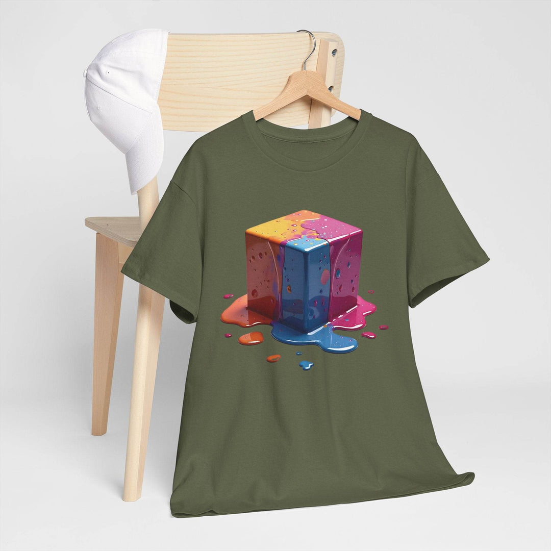 Colorful Melting Cube T-Shirt Bold Design - Gutsy Garb