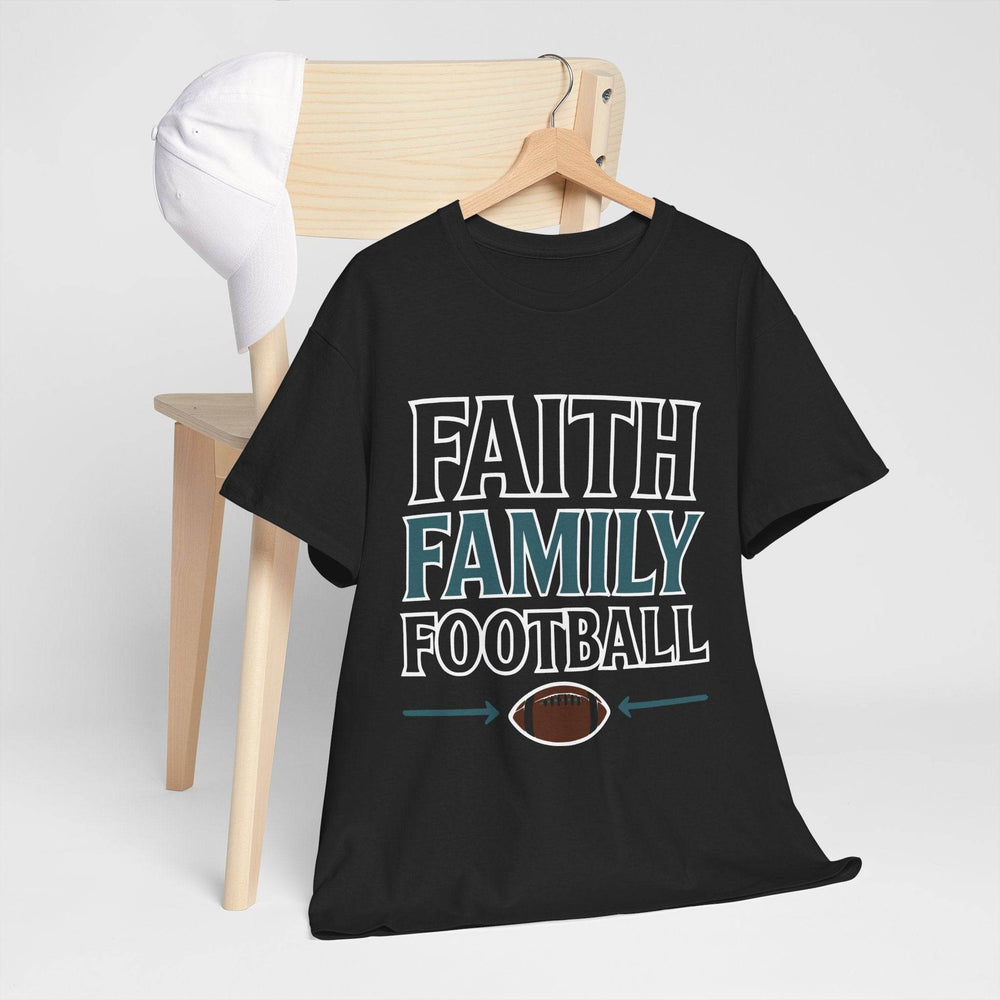 Faith Family Football Shirt Bold Tee - Gutsy Garb