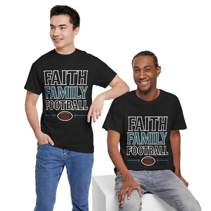 Faith Family Football Shirt Bold Tee - Gutsy Garb