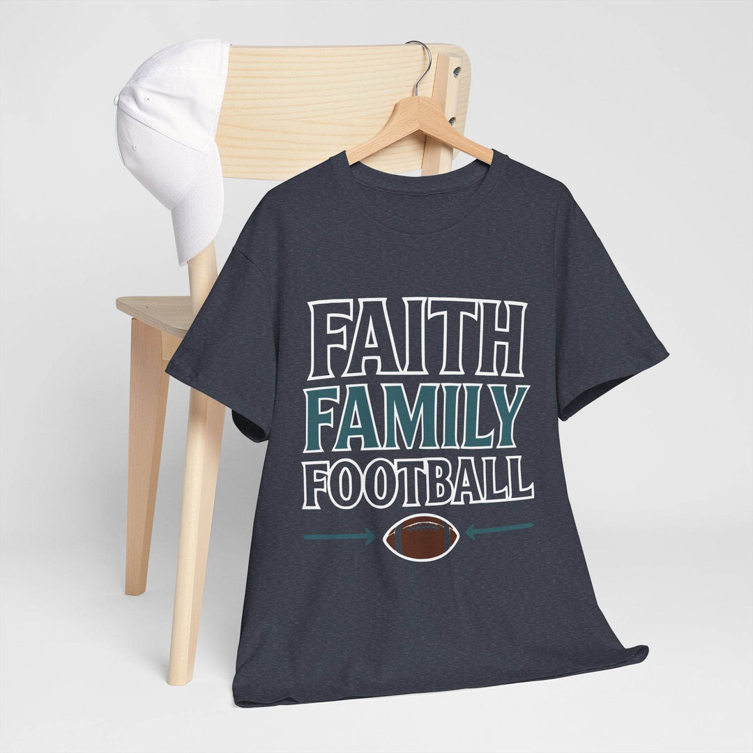 Faith Family Football Shirt Bold Tee - Gutsy Garb