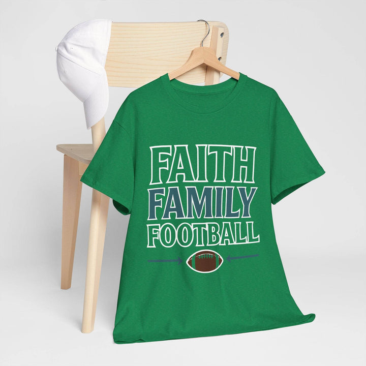 Faith Family Football Shirt Bold Tee - Gutsy Garb