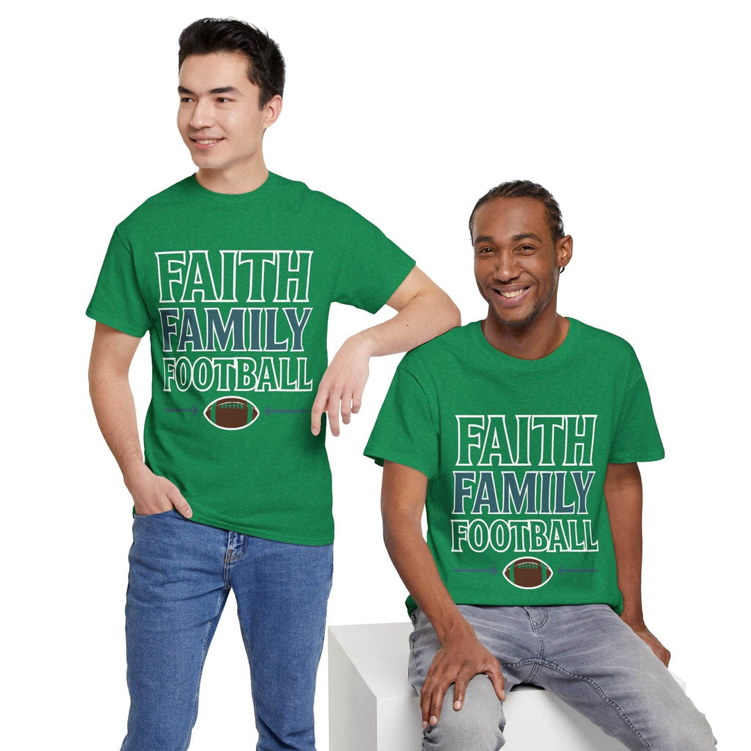 Faith Family Football Shirt Bold Tee - Gutsy Garb