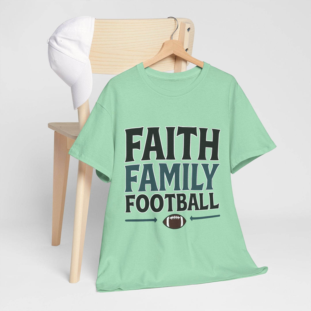 Faith Family Football Shirt Bold Tee - Gutsy Garb