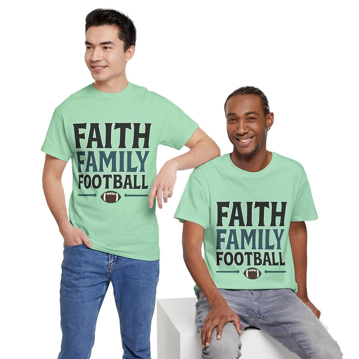 Faith Family Football Shirt Bold Tee - Gutsy Garb