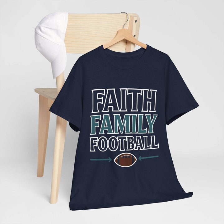 Faith Family Football Shirt Bold Tee - Gutsy Garb