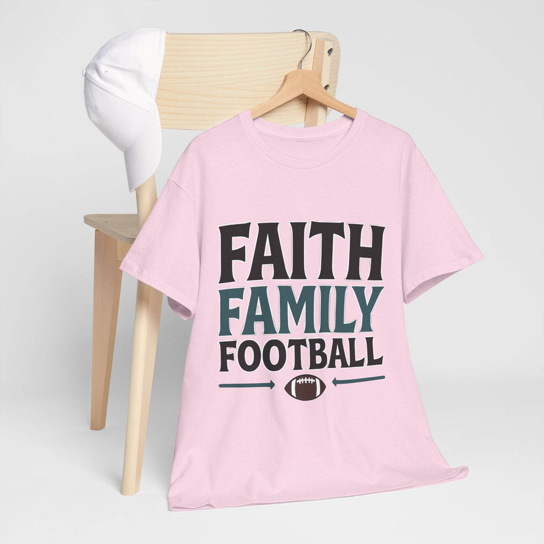 Faith Family Football Shirt Bold Tee - Gutsy Garb