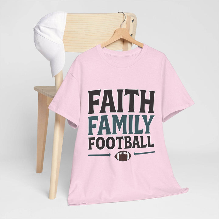 Faith Family Football Shirt Bold Tee - Gutsy Garb