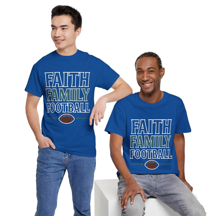 Faith Family Football Shirt Bold Tee - Gutsy Garb