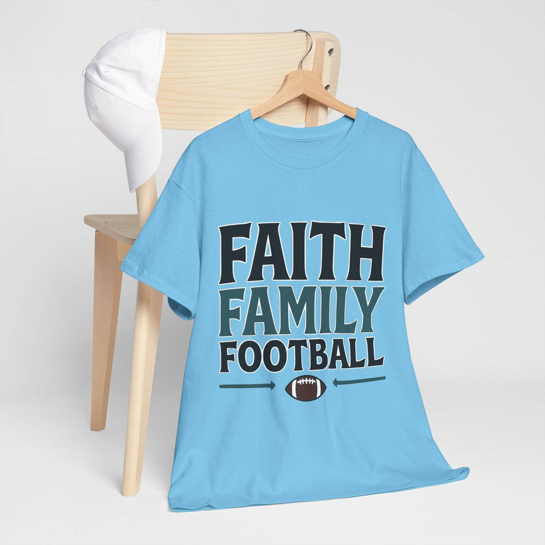 Faith Family Football Shirt Bold Tee - Gutsy Garb