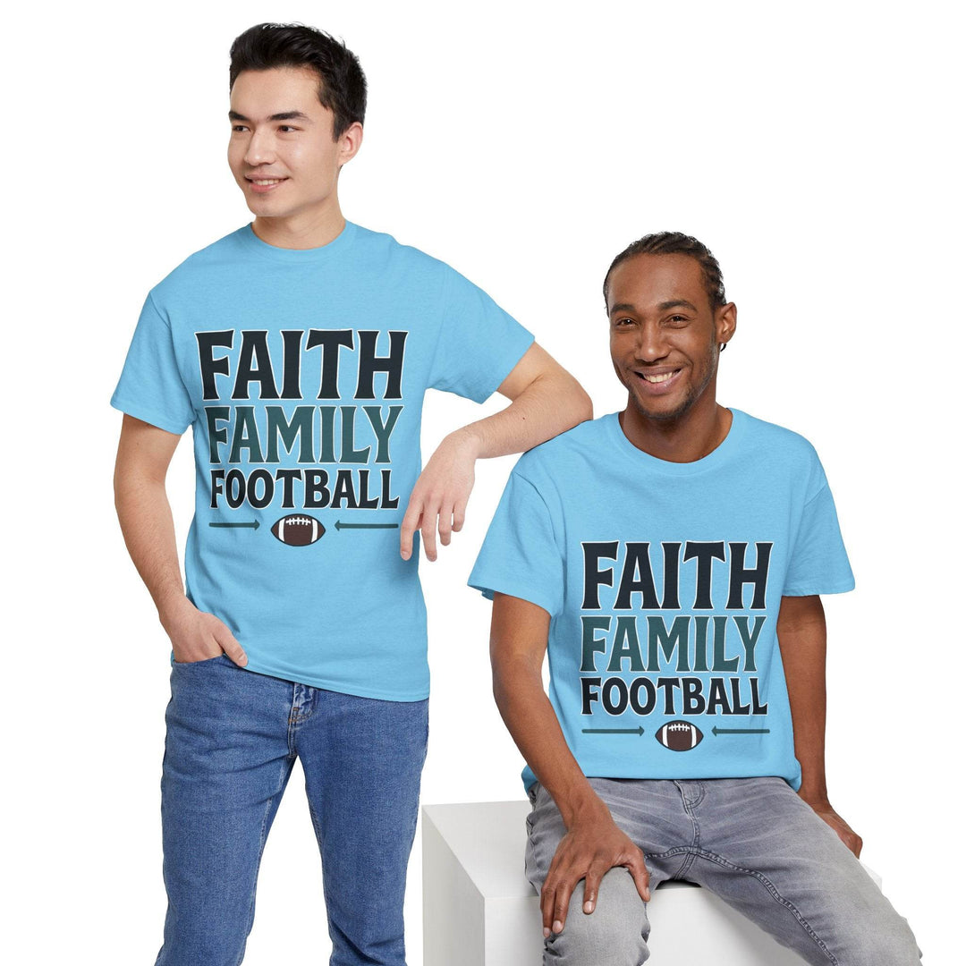 Faith Family Football Shirt Bold Tee - Gutsy Garb