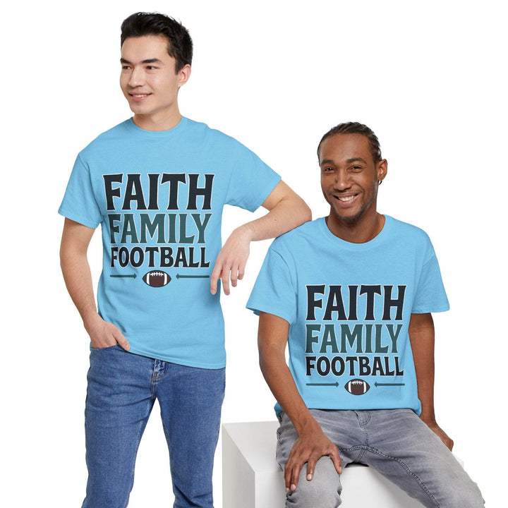 Faith Family Football Shirt Bold Tee - Gutsy Garb