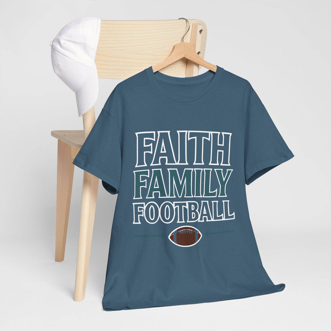 Faith Family Football Shirt Bold Tee - Gutsy Garb