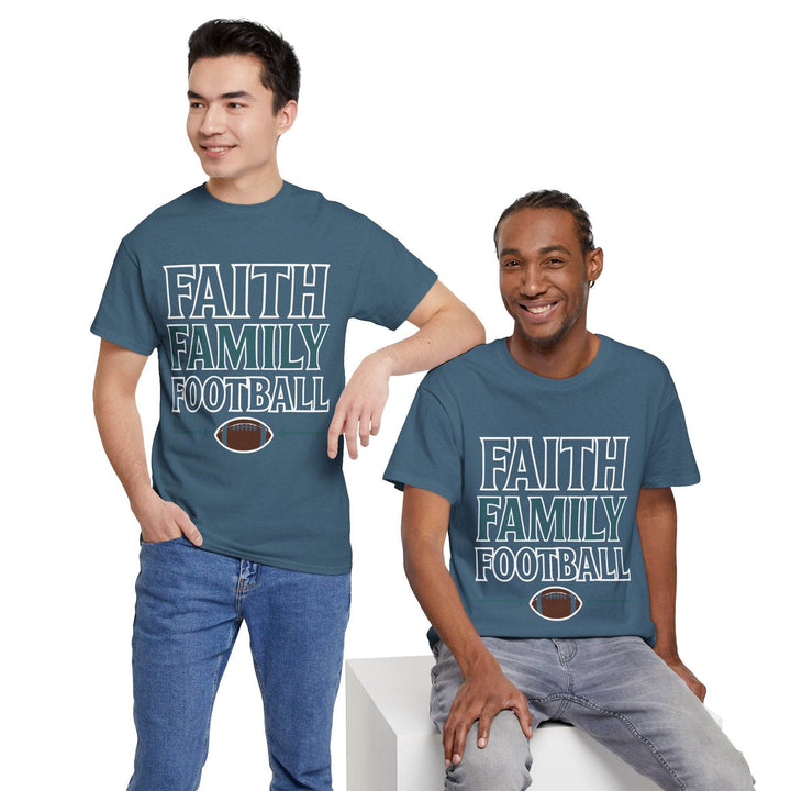 Faith Family Football Shirt Bold Tee - Gutsy Garb