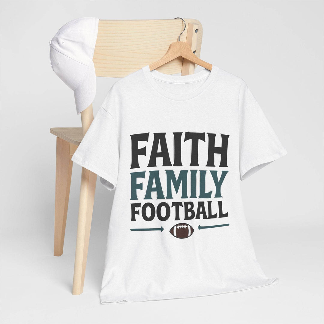 Faith Family Football Shirt Bold Tee - Gutsy Garb