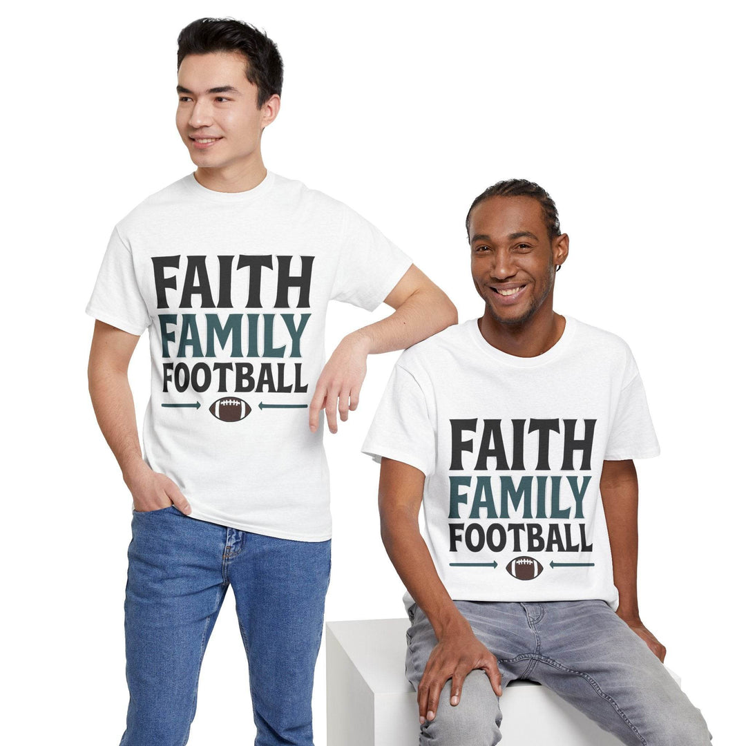 Faith Family Football Shirt Bold Tee - Gutsy Garb