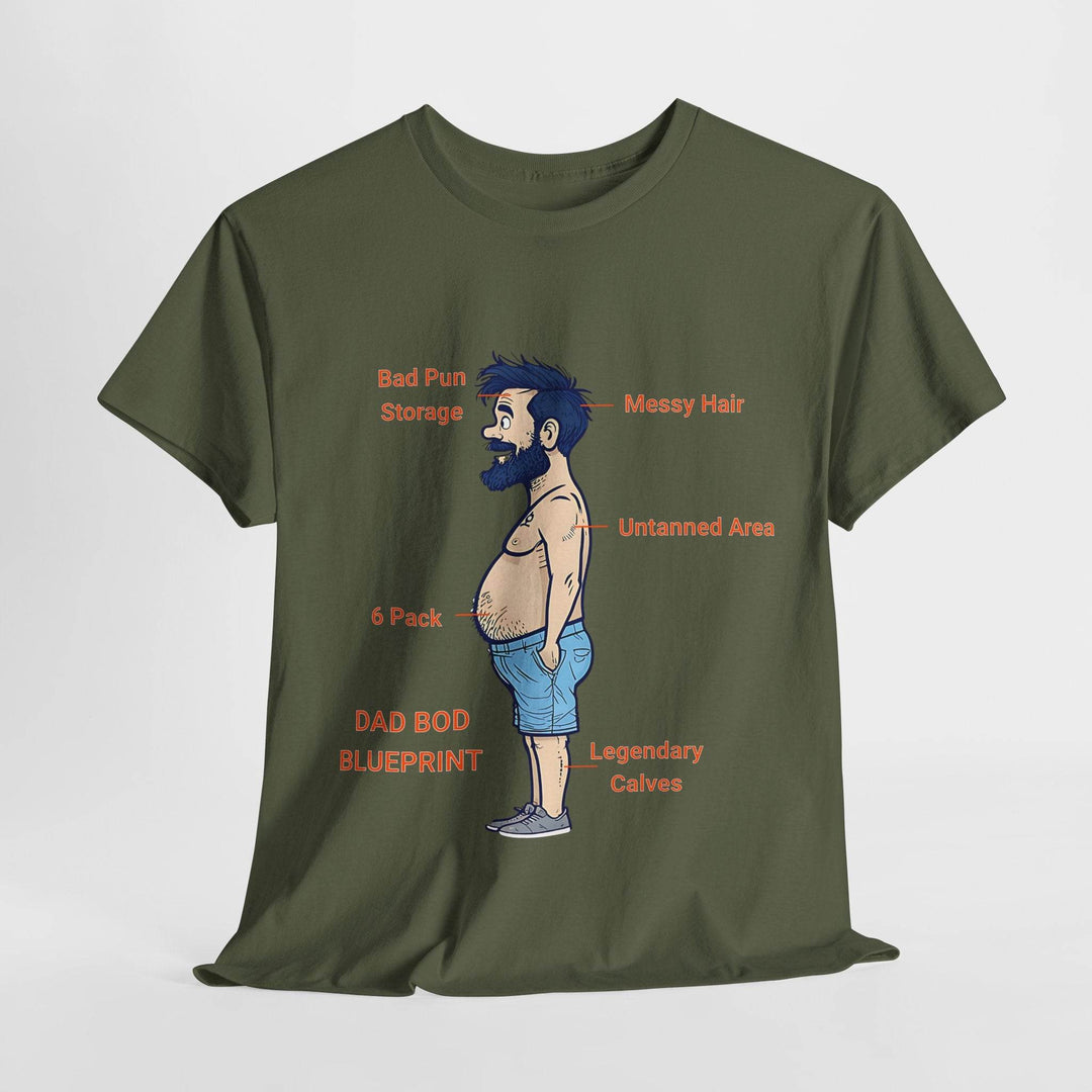 Dad Bod Blueprint Shirt - Bold Graphic Tee - Gutsy Garb