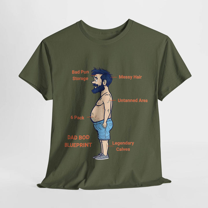 Dad Bod Blueprint Shirt - Bold Graphic Tee - Gutsy Garb