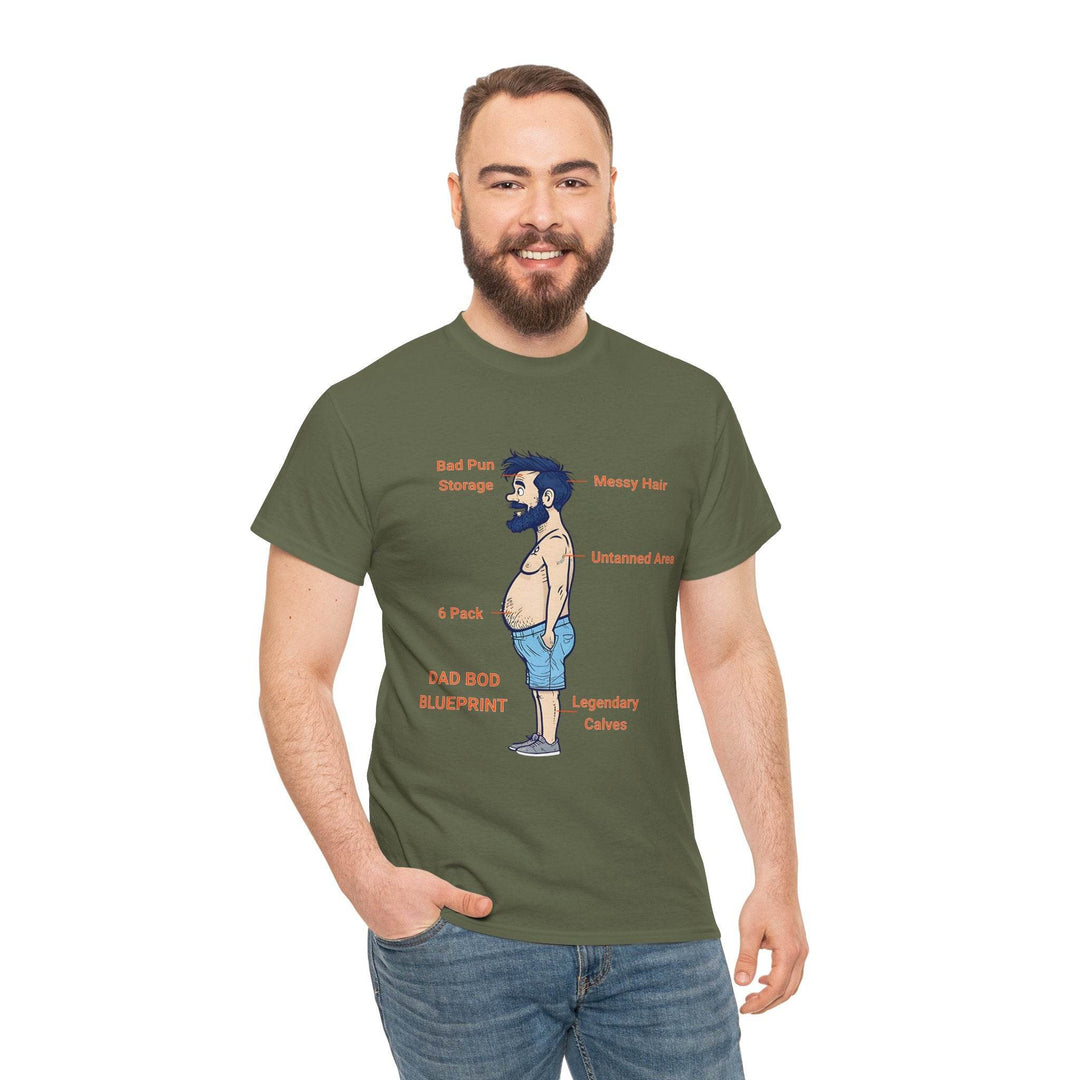 Dad Bod Blueprint Shirt - Bold Graphic Tee - Gutsy Garb