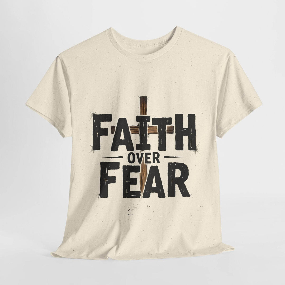 Faith Over Fear T-Shirt with Bold Cross Design - Gutsy Garb