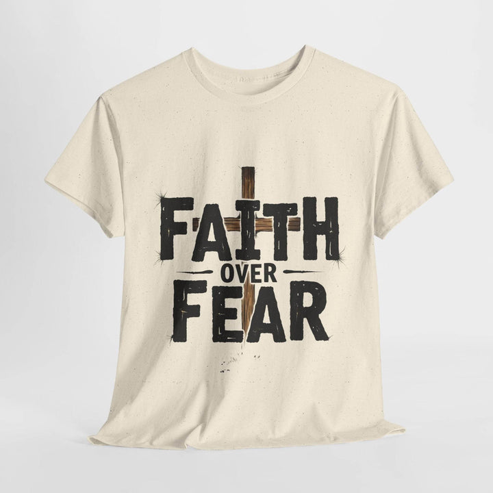 Faith Over Fear T-Shirt with Bold Cross Design - Gutsy Garb