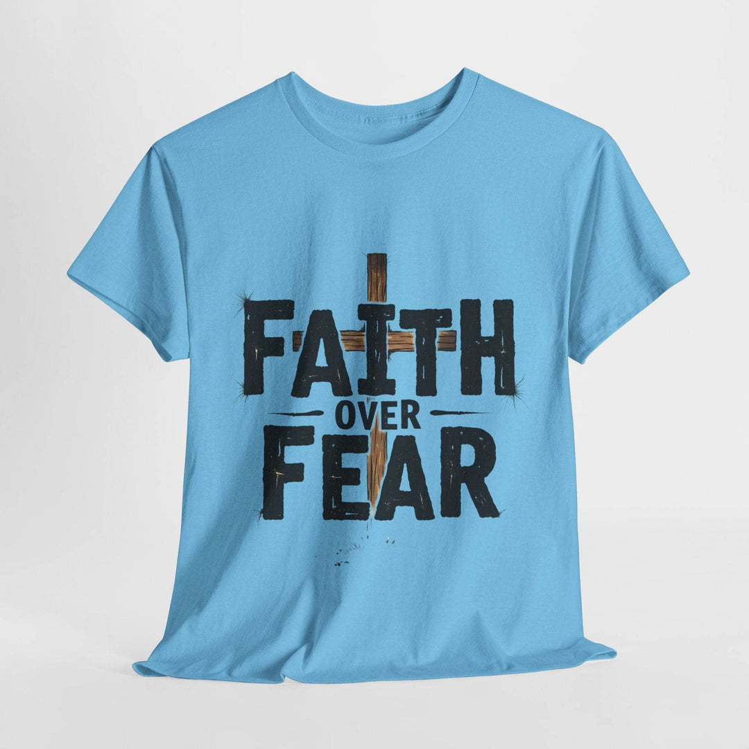 Faith Over Fear T-Shirt with Bold Cross Design - Gutsy Garb