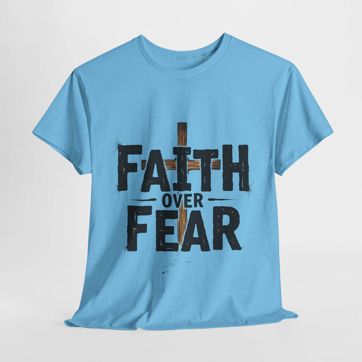 Faith Over Fear T-Shirt with Bold Cross Design - Gutsy Garb