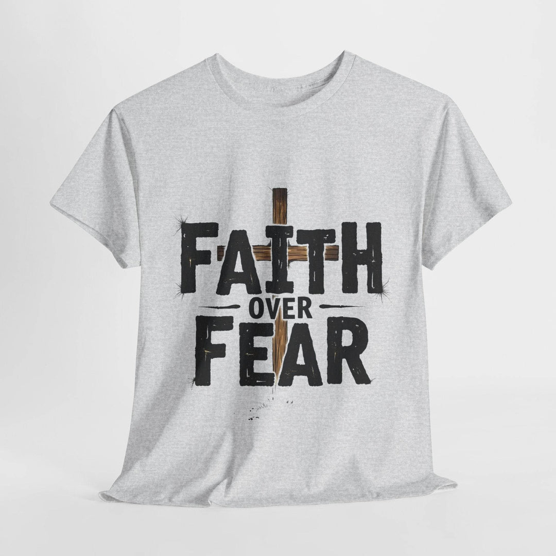 Faith Over Fear T-Shirt with Bold Cross Design - Gutsy Garb