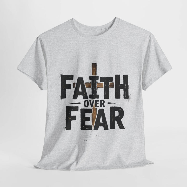 Faith Over Fear T-Shirt with Bold Cross Design - Gutsy Garb