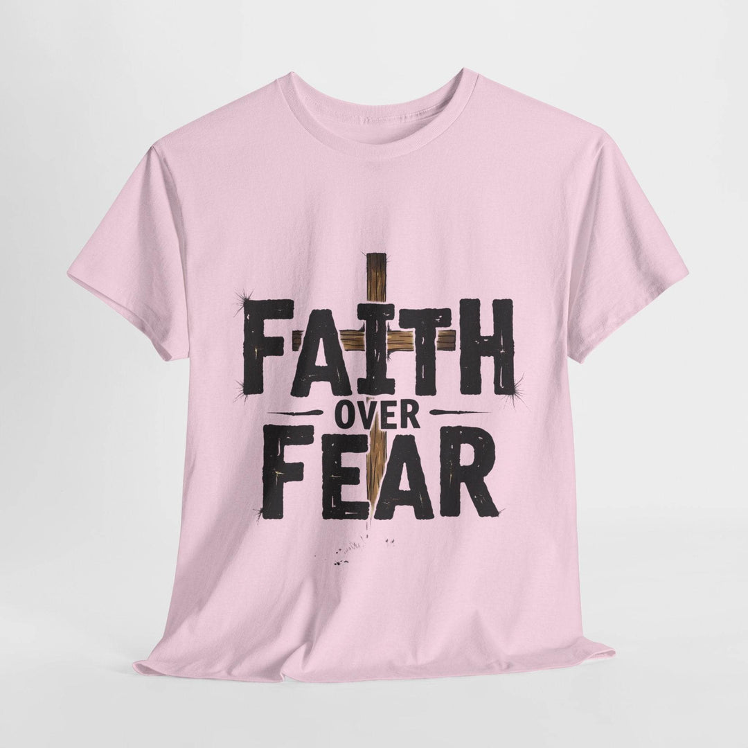 Faith Over Fear T-Shirt with Bold Cross Design - Gutsy Garb