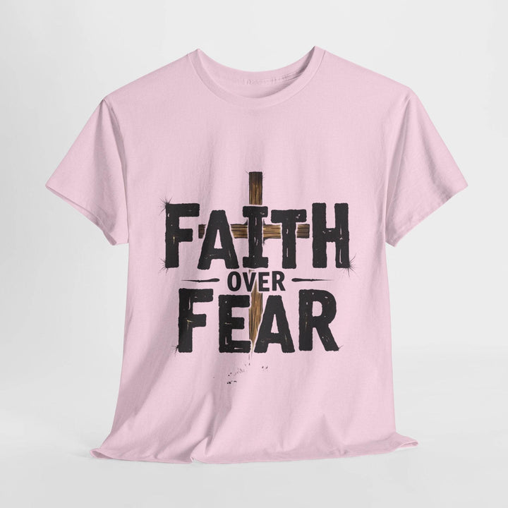 Faith Over Fear T-Shirt with Bold Cross Design - Gutsy Garb