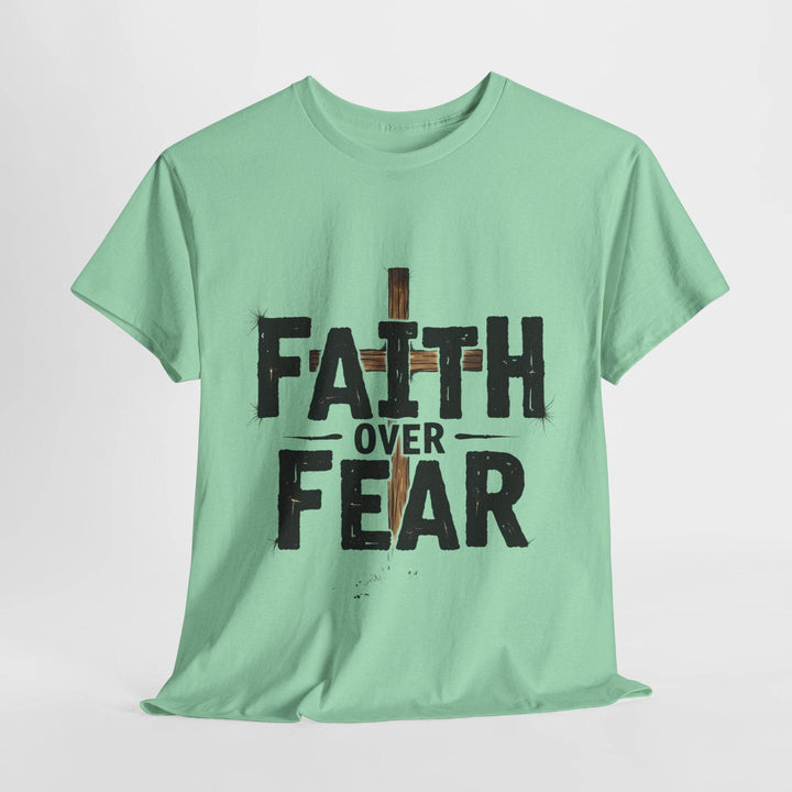 Faith Over Fear T-Shirt with Bold Cross Design - Gutsy Garb