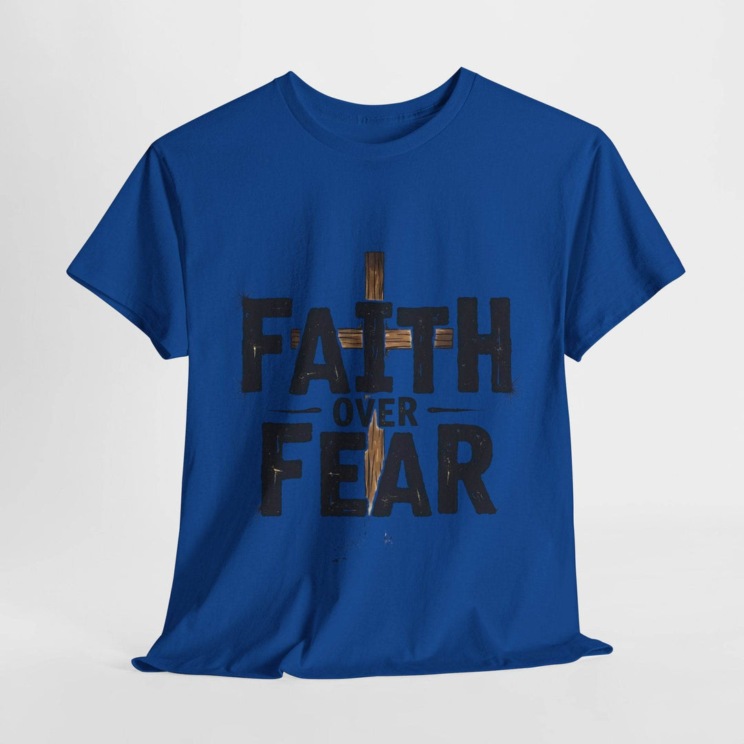 Faith Over Fear T-Shirt with Bold Cross Design - Gutsy Garb