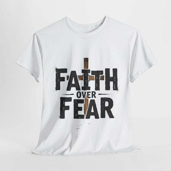 Faith Over Fear T-Shirt with Bold Cross Design - Gutsy Garb