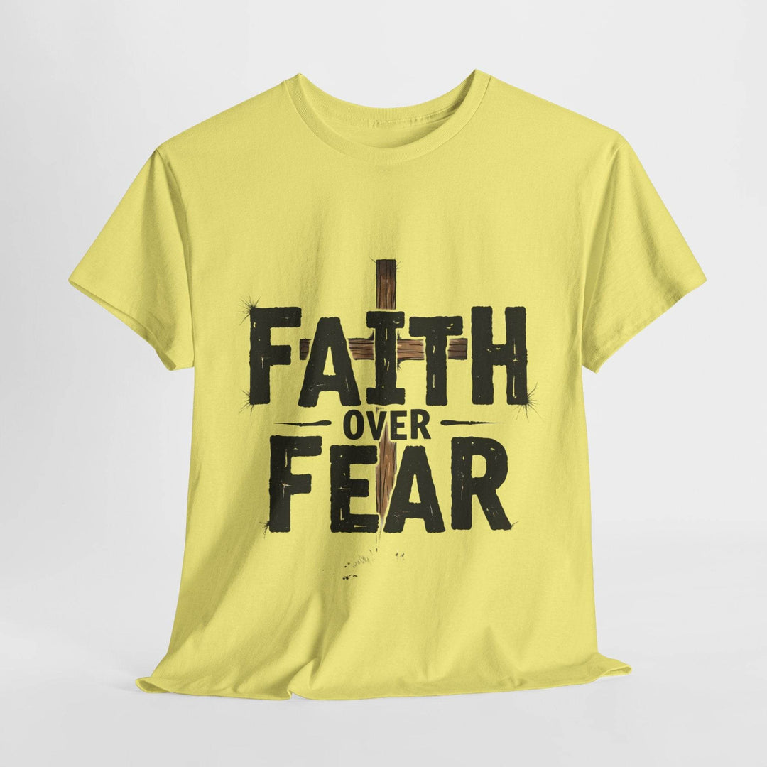 Faith Over Fear T-Shirt with Bold Cross Design - Gutsy Garb