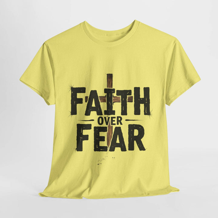 Faith Over Fear T-Shirt with Bold Cross Design - Gutsy Garb