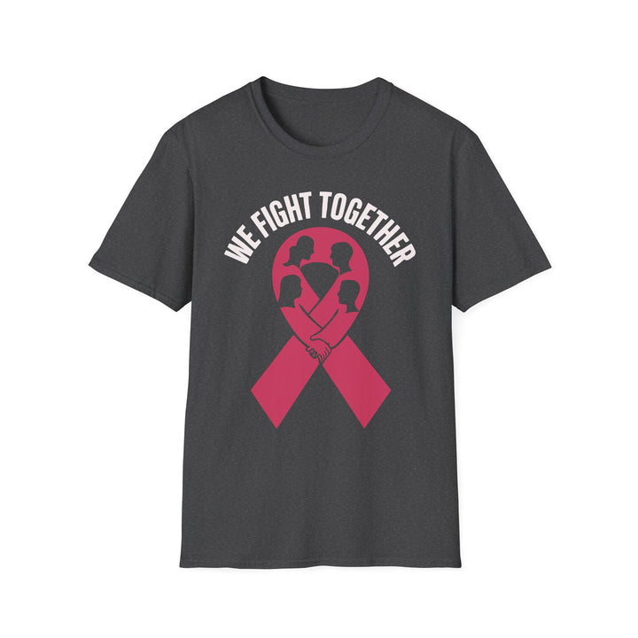 Fight Together inspirational tee featuring a ribbon and diverse figures for support and unity