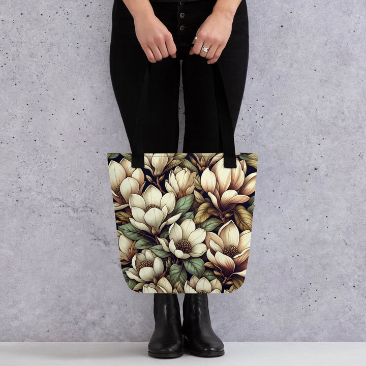 Magnolia Print Large Tote Bag - Bold Style - Gutsy Garb