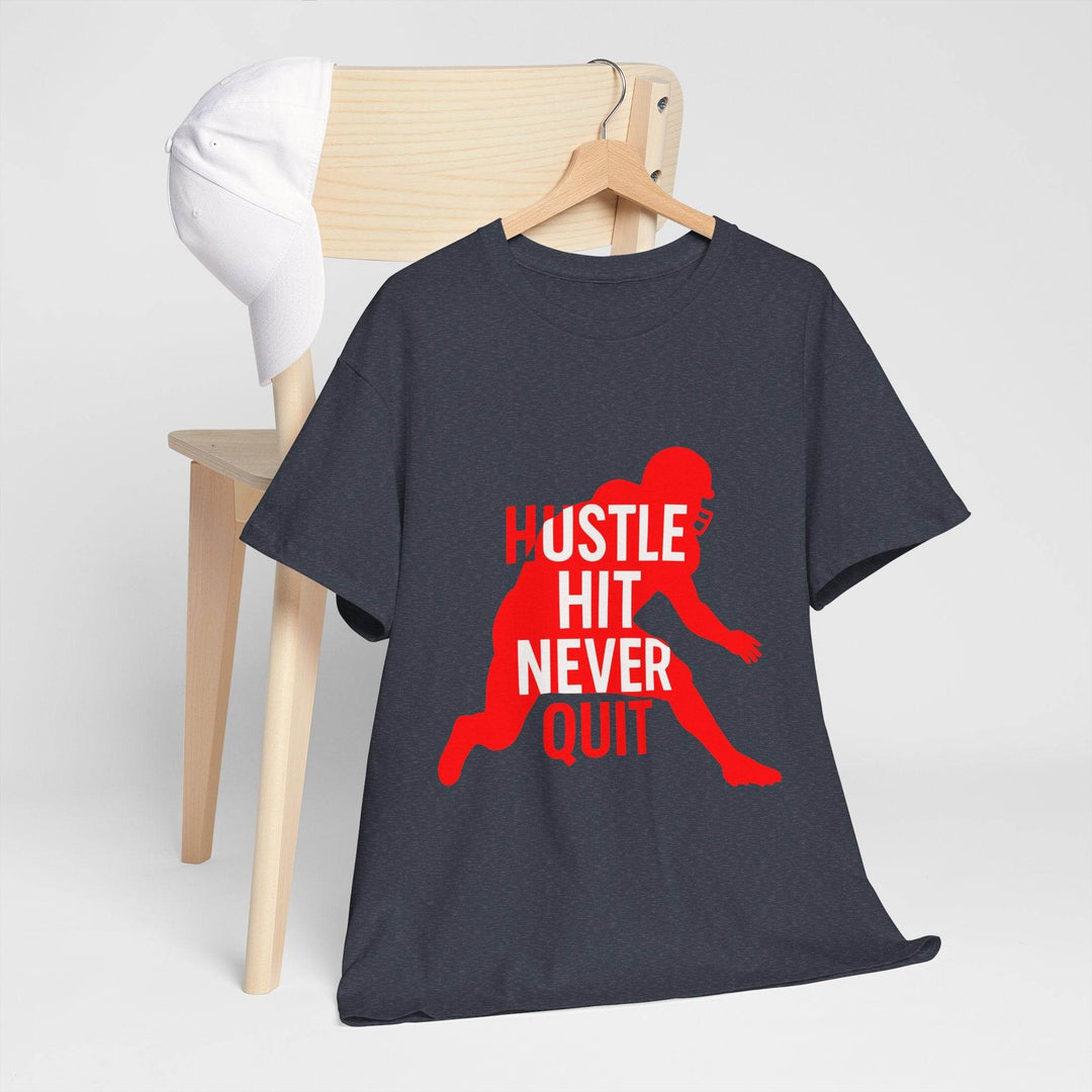 Hustle Hit Never Quit Shirt - Bold Motivational Tee - Gutsy Garb