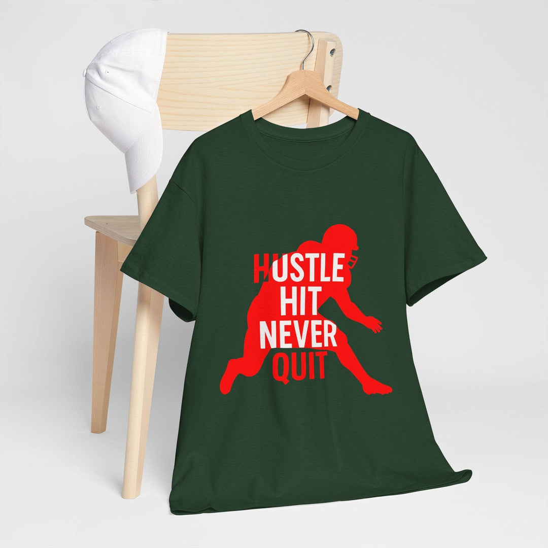 Hustle Hit Never Quit Shirt - Bold Motivational Tee - Gutsy Garb