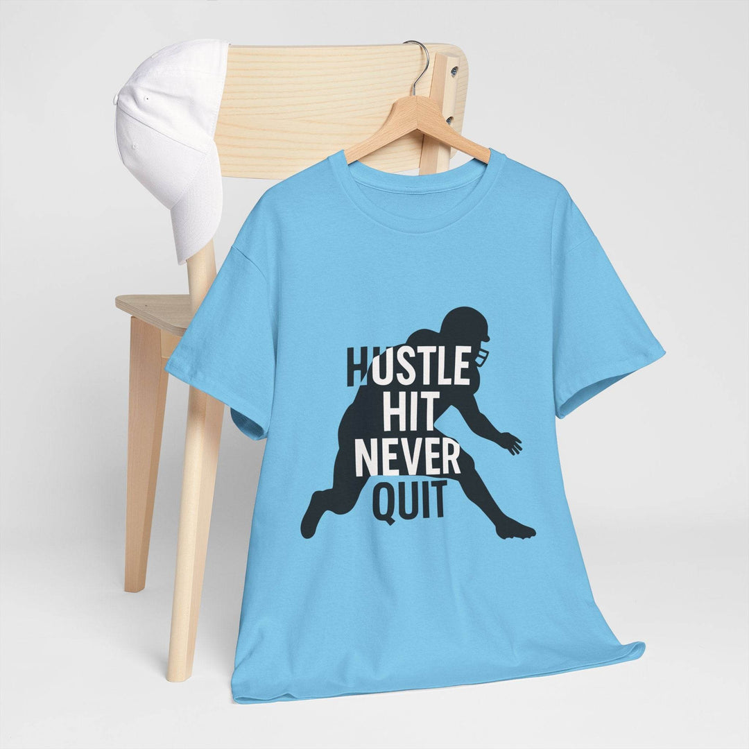 Hustle Hit Never Quit Shirt - Bold Motivational Tee - Gutsy Garb