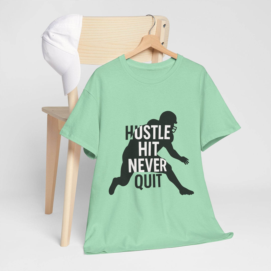 Hustle Hit Never Quit Shirt - Bold Motivational Tee - Gutsy Garb