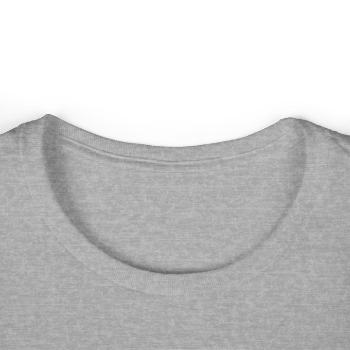 Printify gray womens crew neck t shirt close up showing soft fabric and blank front mockup for funny llama graphic tee women