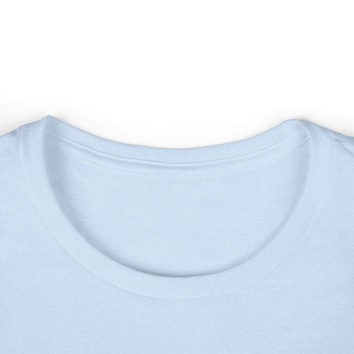 Printify light blue women t shirt close up neckline soft cotton fabric funny llama graphic tee women