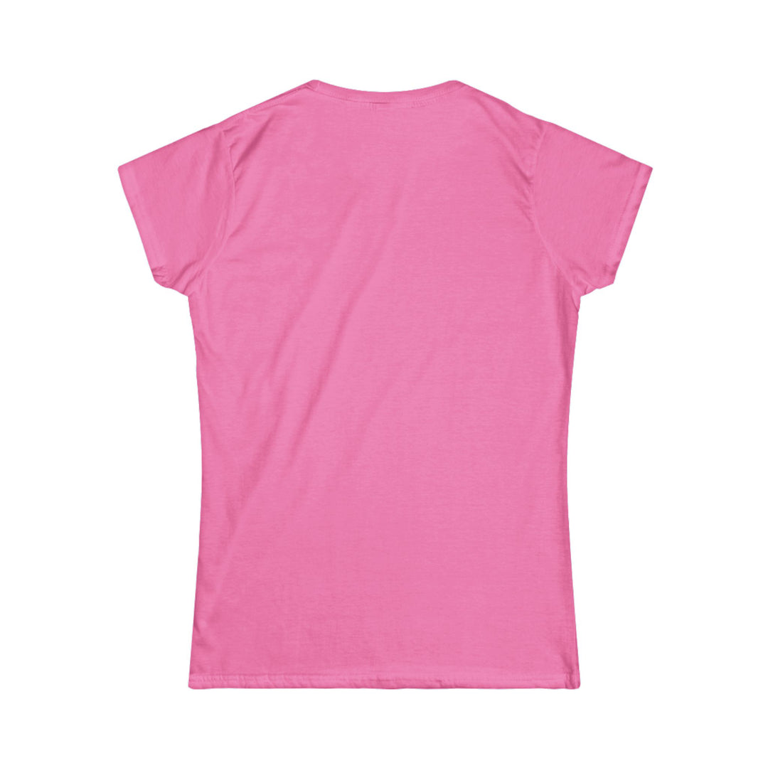Printify pink women t shirt back view plain cotton mockup for funny llama graphic tee women