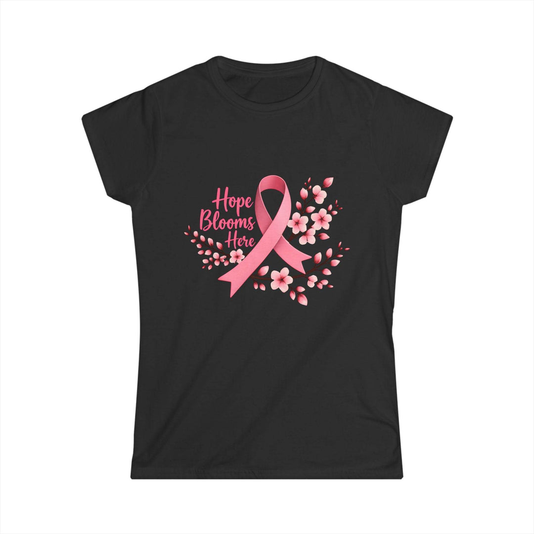 Pink Ribbon Hope T-Shirt with Floral Design - Gutsy Garb