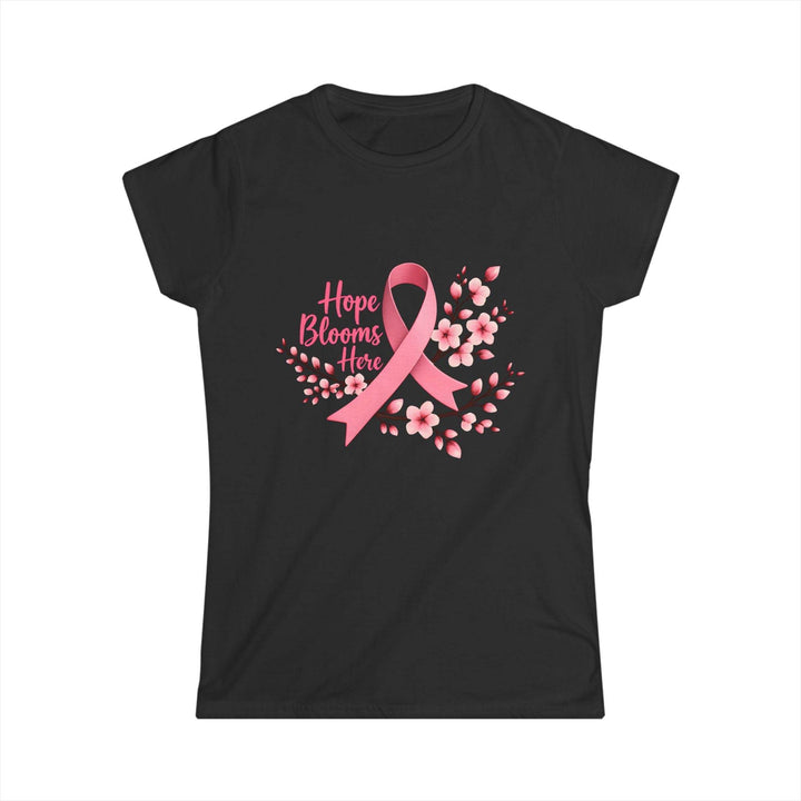 Pink Ribbon Hope T-Shirt with Floral Design - Gutsy Garb