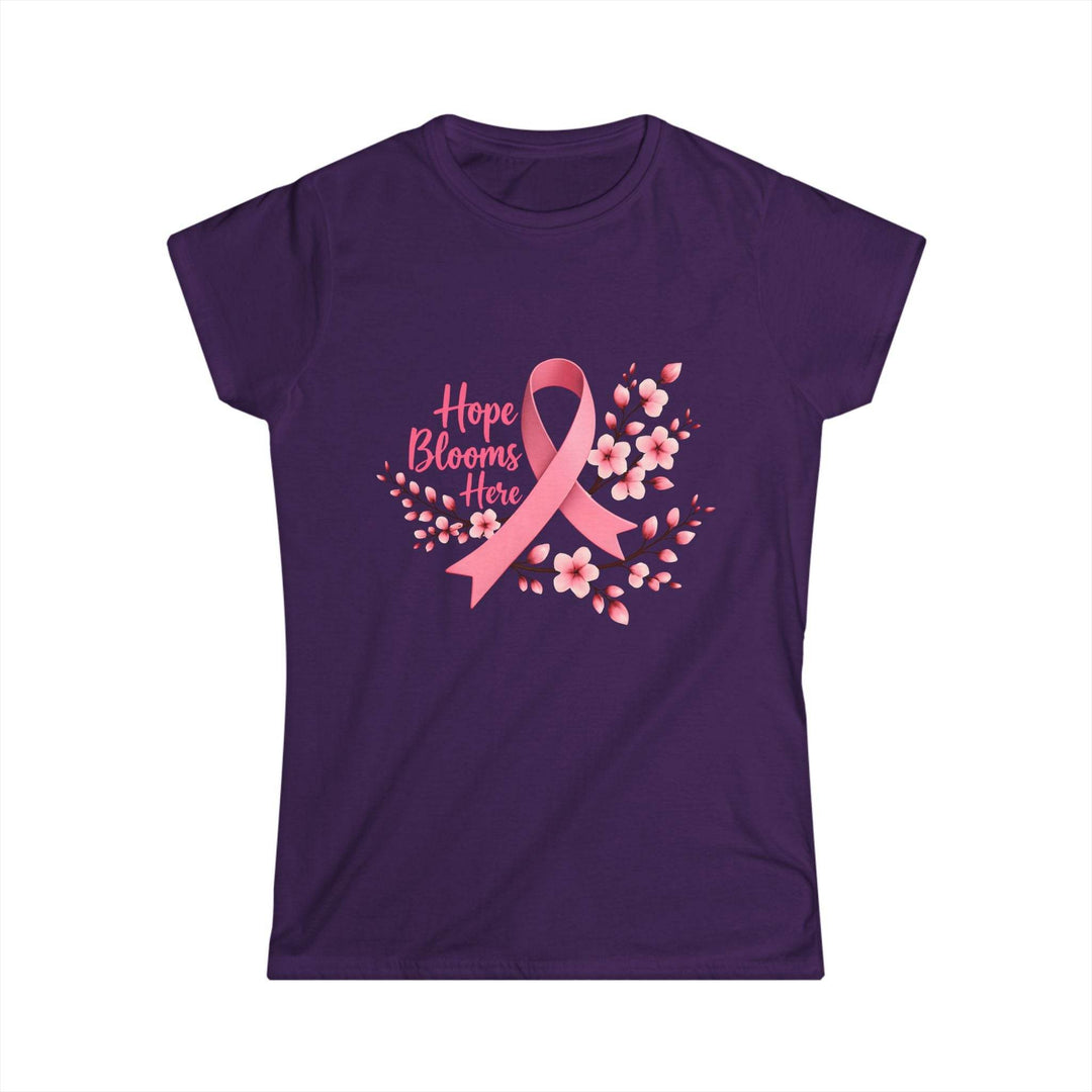 Pink Ribbon Hope T-Shirt with Floral Design - Gutsy Garb