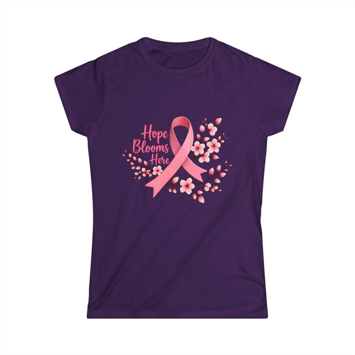 Pink Ribbon Hope T-Shirt with Floral Design - Gutsy Garb