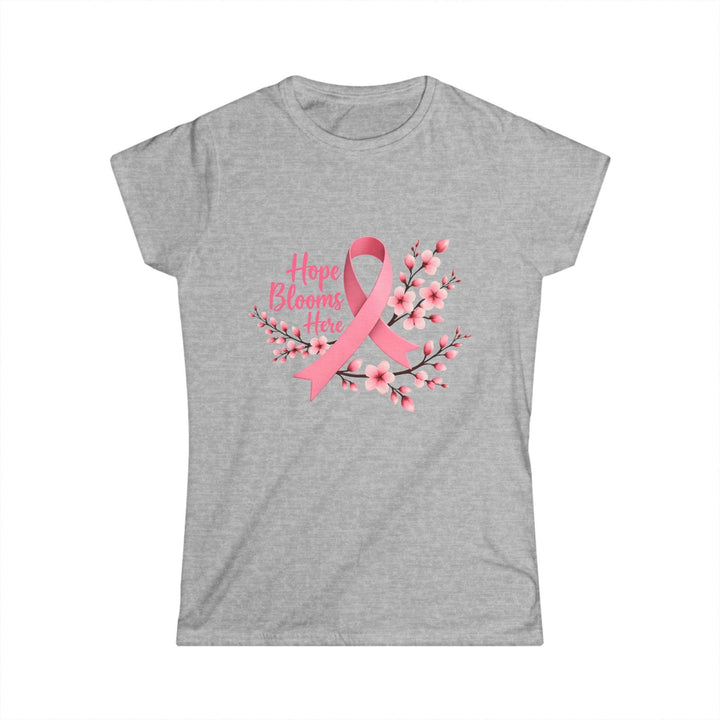 Pink Ribbon Hope T-Shirt with Floral Design - Gutsy Garb